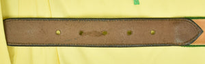 "Hand-Needlepoint Tennis Racquets & Balls Lawn Green Belt" Sz: 37 (SOLD)