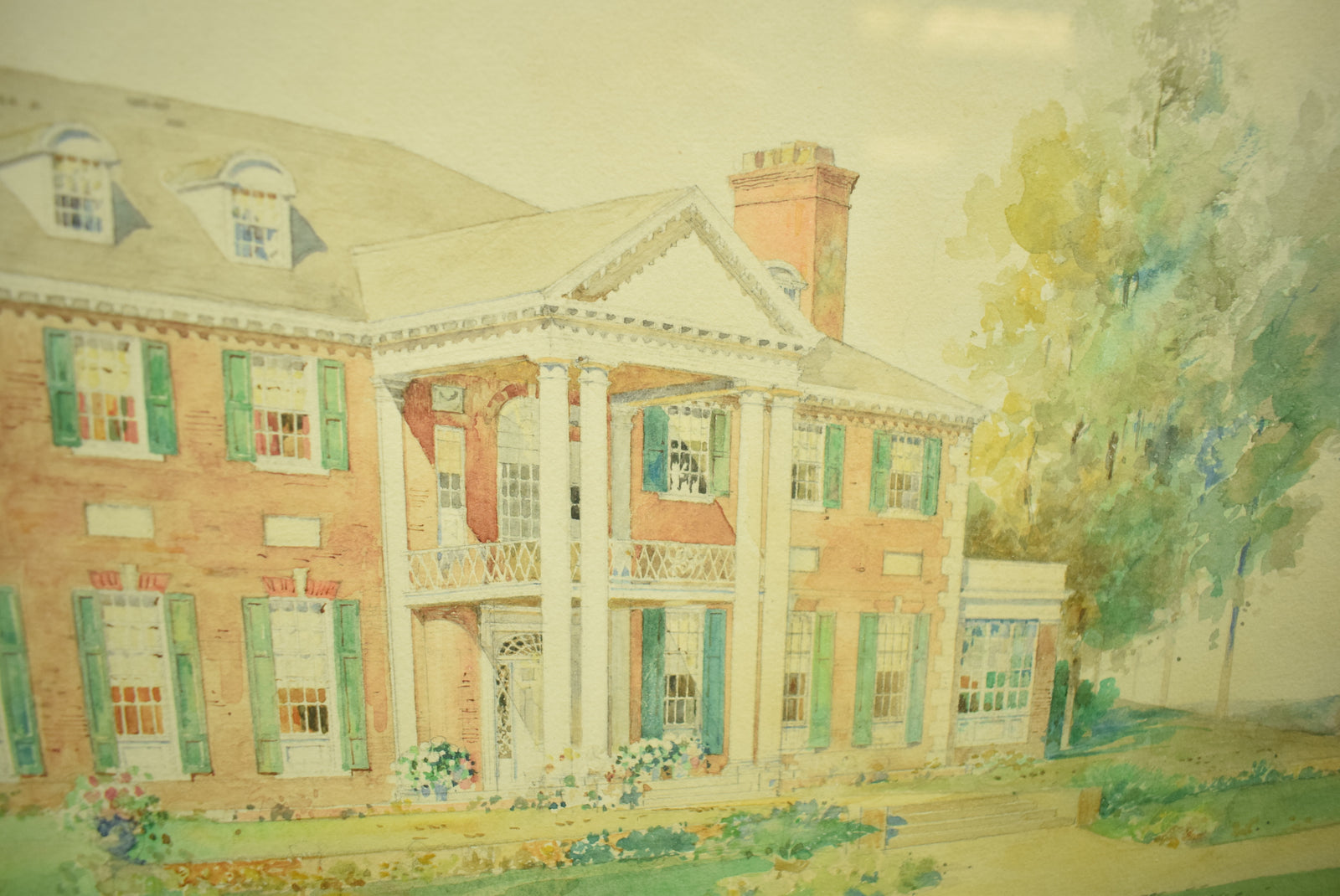 Original Watercolor "Clarence Birdseye Estate" in Gloucester, MA.