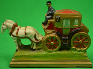 "Pair Of Horse Drawn Carriage Bookends"