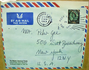 "Peter Gee c1963 Postmarked Envelope"
