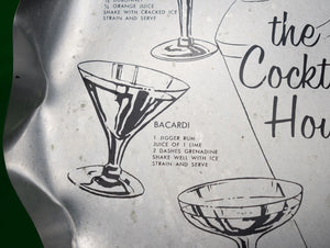 "The Cocktail Hour Scallop-Edge Tin Tray w/ 7 Recipes"
