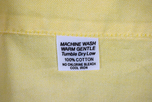 Brooks Brothers Yellow Oxford Cloth Robe w/ Navy Piping Sz L