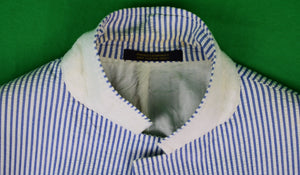 Abercrombie & Fitch Blue/ White Seersucker Stripe Sport Jacket Sz 40R