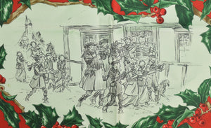 "Brooks Brothers Italian Silk Christmas Scarf w/ Paul Brown Vignette" (NWT)