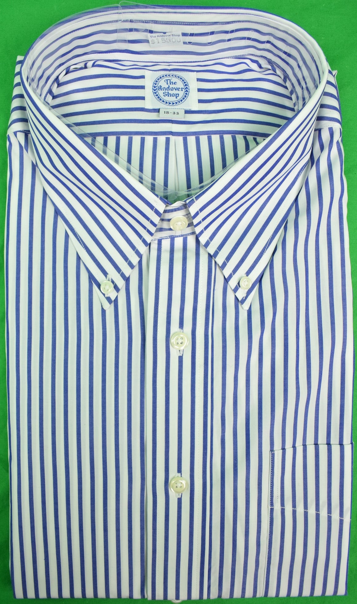 The Andover Shop Blue & White Bengal Stripe BD Dress Shirt Sz: 18-33 New w/ Tag!