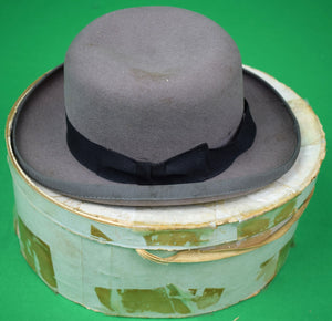 "Brooks Brothers Sample Grey Fedora English Hat w/ BB Box"