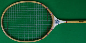 "Abercrombie & Fitch Monogram Badminton Racquet w/ Wood Press" (New/ Old Stock w/ A&F Tag)