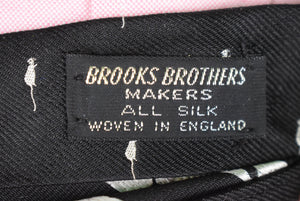 Brooks Brothers English Black Silk/ White Mouse Club Tie