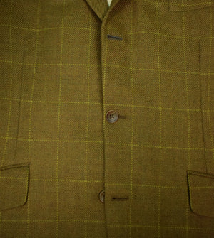 Chipp Windowpane Cashmere 3 Button Sport Jacket w/ Hunt Print Lining Sz: 44L