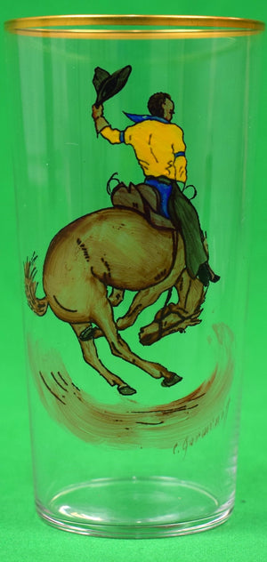 Set x 6 Cyril Gorainoff Cowboy Western Theme Highball Glasses (Mint Condition) (SOLD)