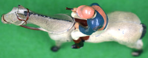Britains Blue w/ Pink Sash Jockey/ Racehorse Made In England