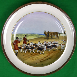 "Set x 6 W.T. Copeland & Sons Fox-Hunt 4 Luncheon Plates & 2 Bread Plates Painted By Lionel Edwards" (SOLD)