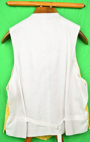 "Ben Silver Pinwale Corduroy Yellow Tattersall Vest w/ Lapel" Sz 48R (SOLD)