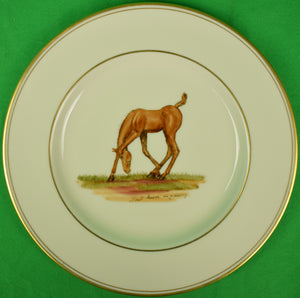 "Set x 8 Abercrombie & Fitch Hand-Painted Equestrian 8 1/4"D Salad Plates"