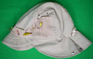 "Orvis Fly-Fishing Poplin Hat w/ Mesh Pockets Made In Norway" Sz 7 1/4