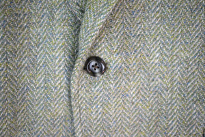 Chipp Lovat Herringbone Tweed w/ Yellow Foulard Lining Sport Jacket Sz 39 Reg