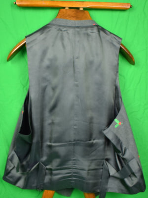 The Andover Shop Grey Flannel Vest w/ Emb Holly Sz: 46L