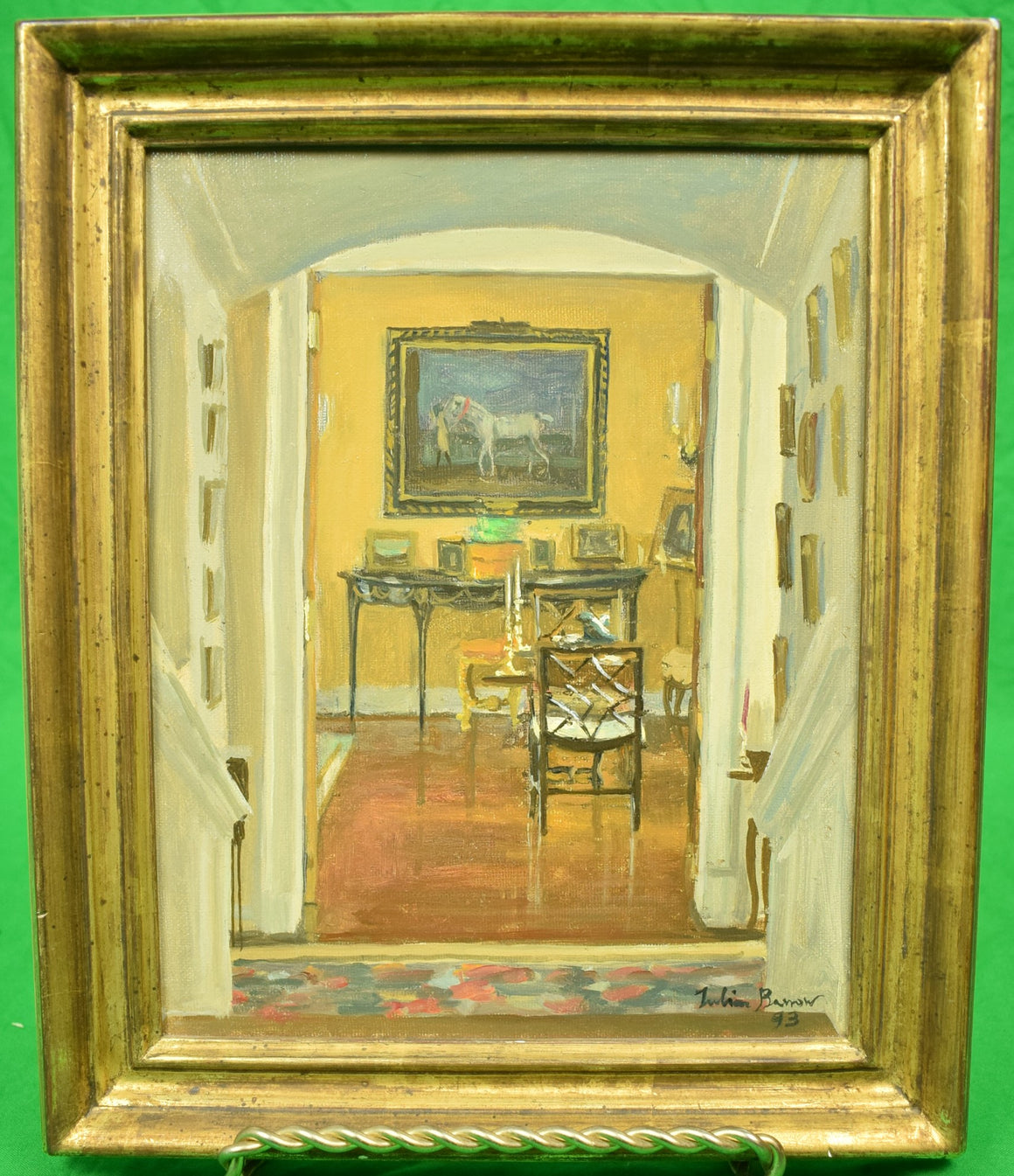"Julian Barrow "OAKENDALE", From Front Hall To Drawing Room 1993 Oil On Canvas"