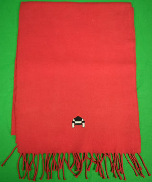 Red Scarf w/ Embroidered Black & White Jockey Silks
