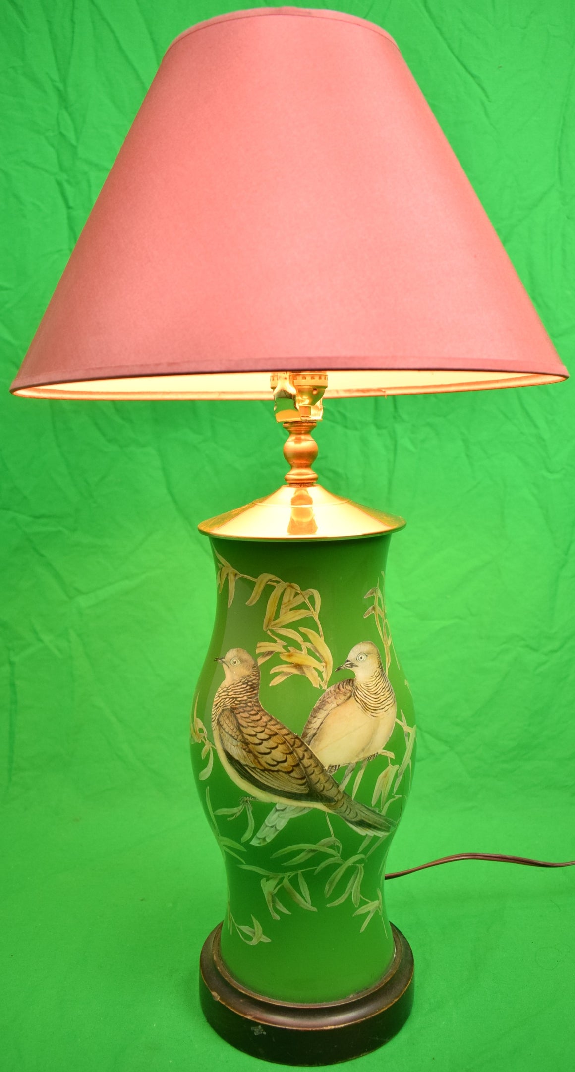Partridge Decoupage Hurricane Lamp