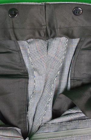 Chipp DB Prince Of Wales Grey Plaid Wool Suit w/ Navy Paisley Lining Sz 39R