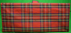"Abercrombie & Fitch De Luxe Mahogany Tackle Box w/ Royal Stewart Tartan Plaid Cover"
