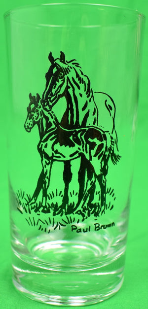 Set of 12 Paul Brown Equestrian Theme Tumbler c1950s Glasses