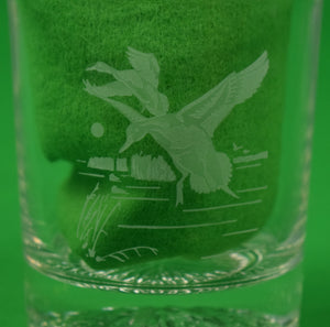 "Set x 5 Abercrombie & Fitch Crystal Rocks Glasses w/ Etched Federal Duck Stamps"