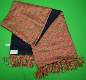 The Andover Shop Paisley Red Silk/ Navy Cashmere Reversible Scarf