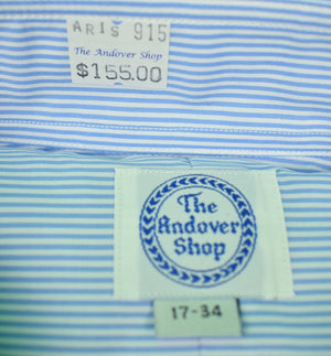 The Andover Shop Blue/ White Hairline Pinstripe Dress Shirt Sz: 17-34 (New w/ TAS Tag!) (SOLD)