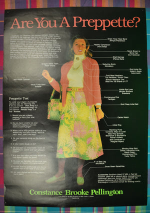 "Are You A Preppette?" Constance Brooke Pellington Color Poster (1ST SOLD)/ 2ND AVAILABLE