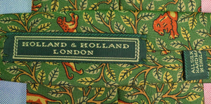 "Drakes x Holland & Holland Big Game Safari Print Olive Silk Tie" (SOLD)