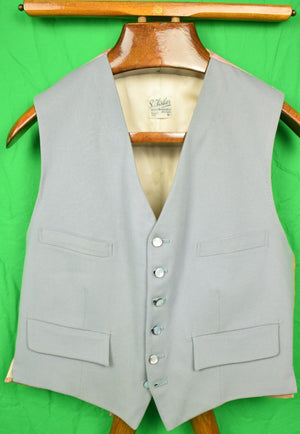 "S. Fisher 22/ 23 Burlington Arcade (6) Button Pearl Grey Boxcloth Waistcoat" Sz: 42R (SOLD)