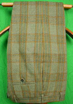 Chipp Plaid Cheviot Tweed GT Lined-Trousers Sz 34"W