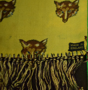 "Yellow Challis/ Brown Silk Fox-Mask Reversible Scarf" (SOLD)