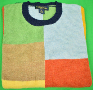"Brooks Brothers Patch Panel Shetland Crewneck Sweater" Sz: XL