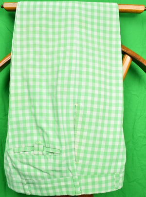 Chipp Gingham Green Check GT Cotton Trousers Sz 34"W