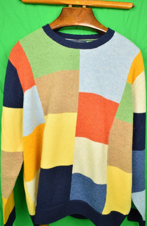 "Brooks Brothers Patch Panel Shetland Crewneck Sweater" Sz: XL