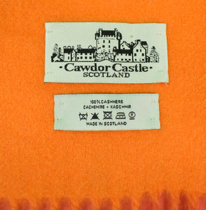 "Cawdor Castle Scotland Orange/ Coral Cashmere Scarf" (SOLD)