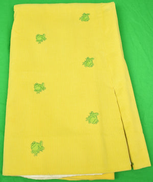 The Andover Shop Yellow Corduroy w/ Embroidered Green Frogs Skirt Sz: 29"W