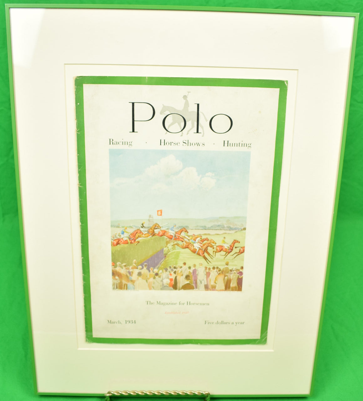 "Polo Magazine Cover March, 1934" w/ the Grand National at Aintree by Paul Brown