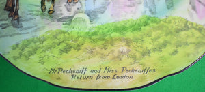"Set x 2 Mr. Pecksniff and Miss Pecksniffes Return from London English China Plates"