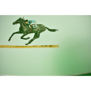 Cyril Gorainoff Hand-Painted Jockey on #5 Racehorse Ceramic Dish