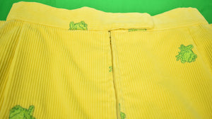 The Andover Shop Yellow Corduroy w/ Embroidered Green Frogs Skirt Sz: 29"W