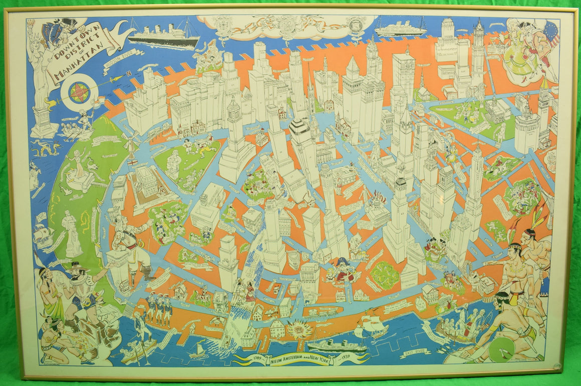 Downtown District of Manhattan... Nieuw Amsterdam and New York 1789- 1939 Drawn by Arthur Zaidenberg (1902-1990)