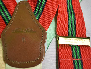 "Brooks Brothers English Repp Stripe Red/ Green Braces" Sz: R (SOLD)