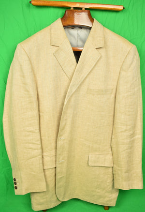 "Orvis 'Signature Collection' Oatmeal Linen Herringbone Sport Jacket" Sz: 46L