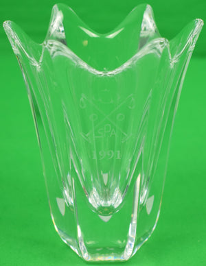 Myopia Polo Club 1991 Orrefors Swedish Crystal Trophy Vase