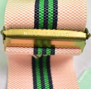"Brooks Brothers Pink & Green Repp Stripe English Braces" Sz: R (SOLD)