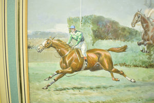 "The Grand Military Gold Cup" Sandown Park- 1905 Gouache by John Beer